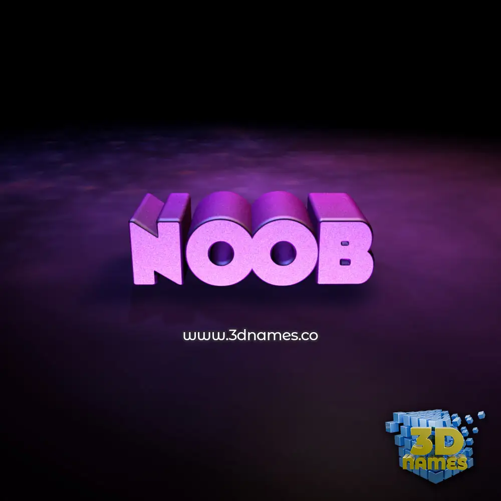 noob in Big Purple style - 3D name wallpaper