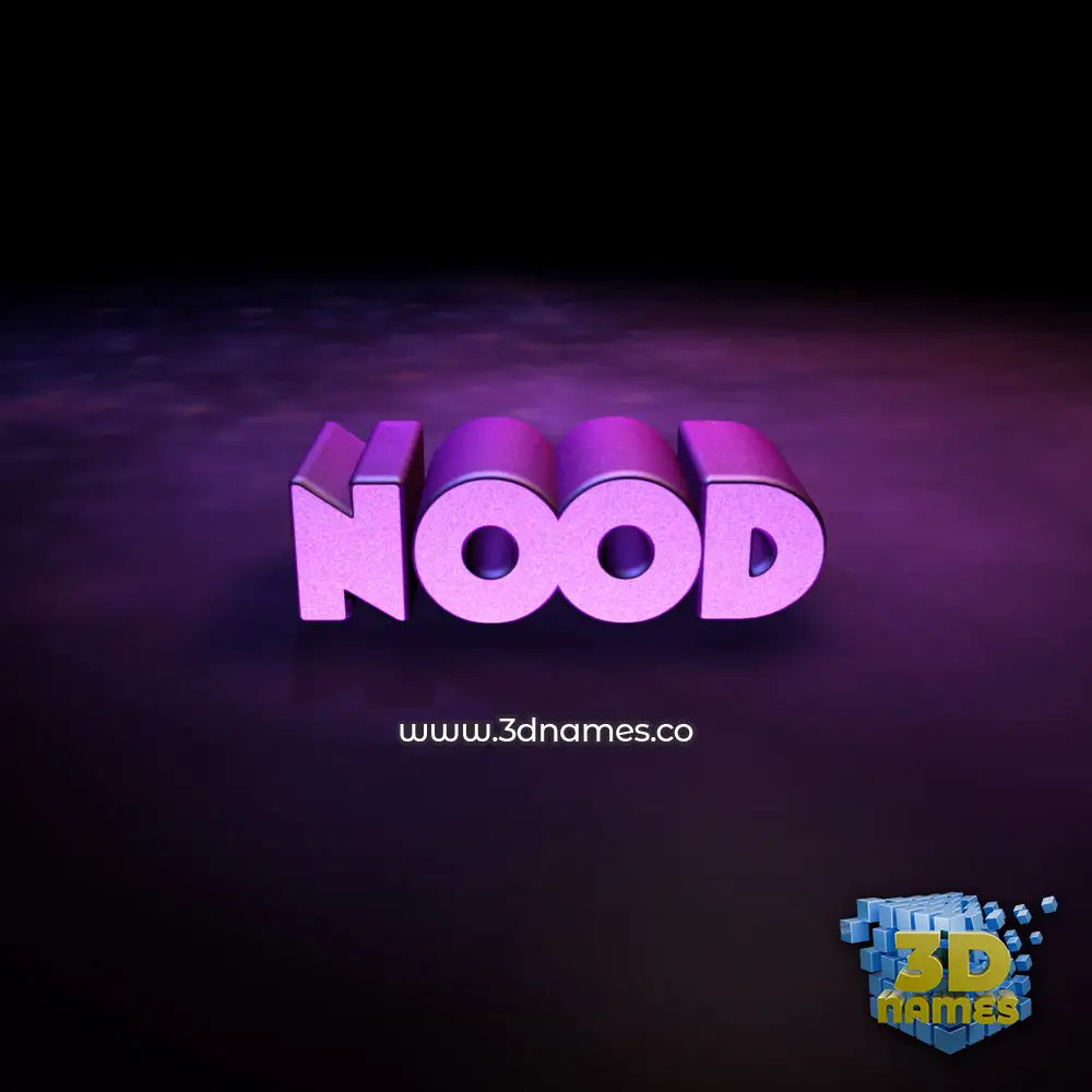 nood in Big Purple style - 3D name wallpaper