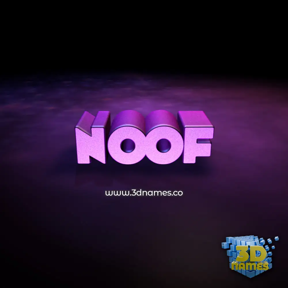 noof in Big Purple style - 3D name wallpaper