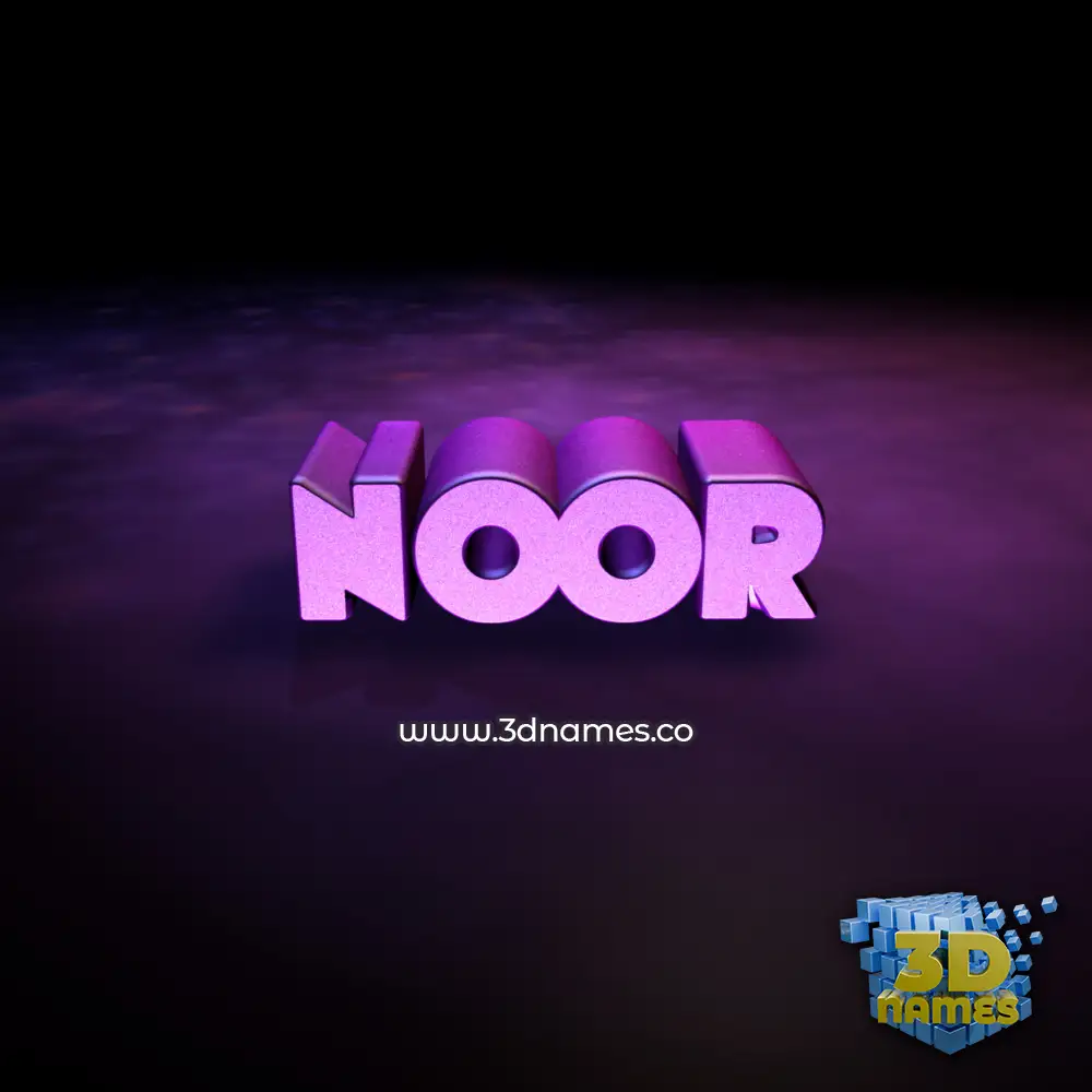 noor in Big Purple style - 3D name wallpaper