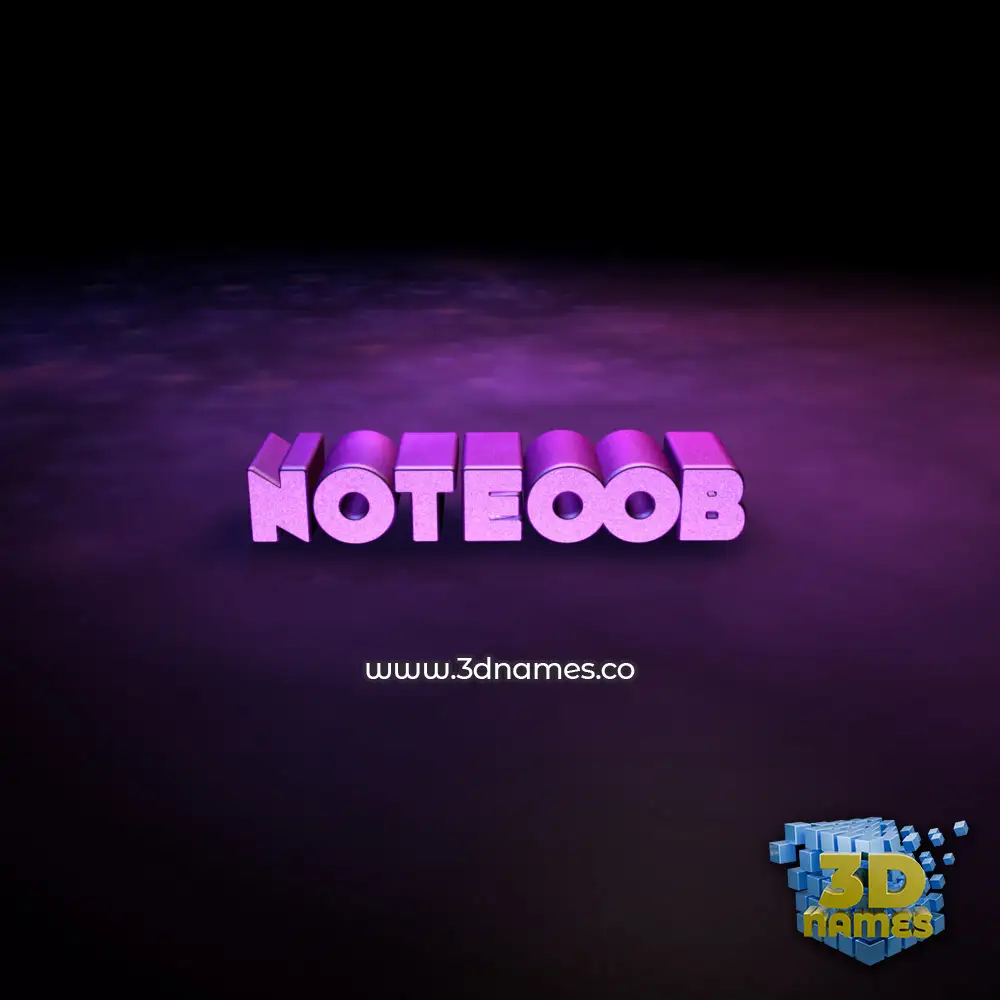 noteoob in Big Purple style - 3D name wallpaper