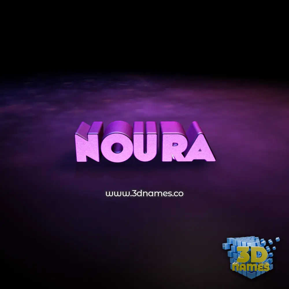 noura in Big Purple style - 3D name wallpaper