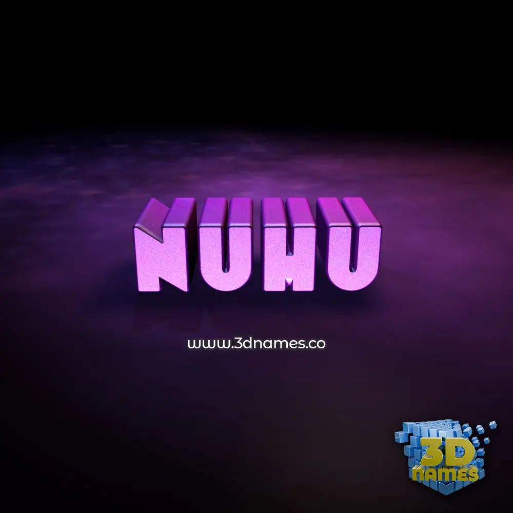 nuhu in Big Purple style - 3D name wallpaper