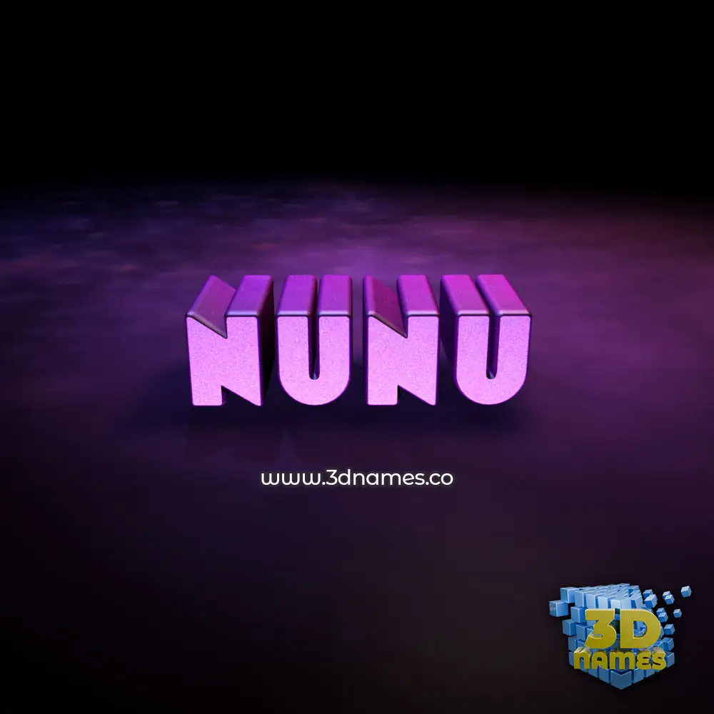 nunu in Big Purple style - 3D name wallpaper