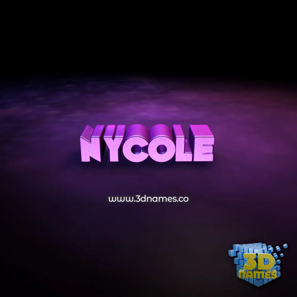 nycole in Big Purple style - 3D name wallpaper