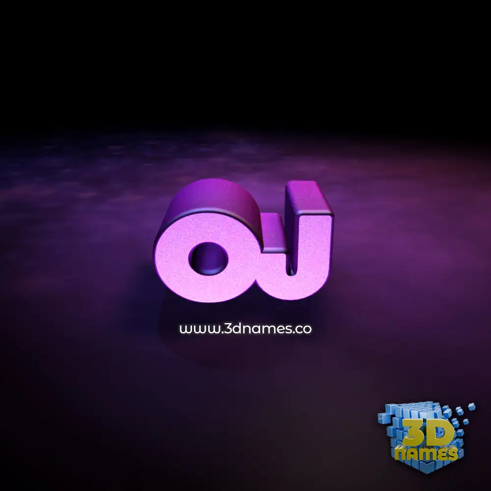 oj in Big Purple style - 3D name wallpaper