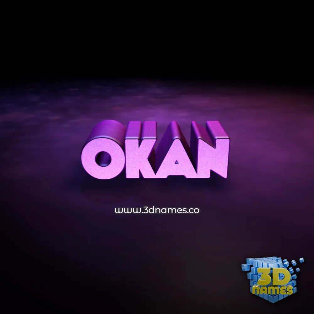 okan in Big Purple style - 3D name wallpaper