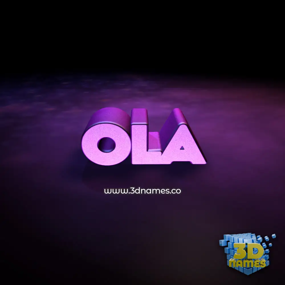 ola in Big Purple style - 3D name wallpaper