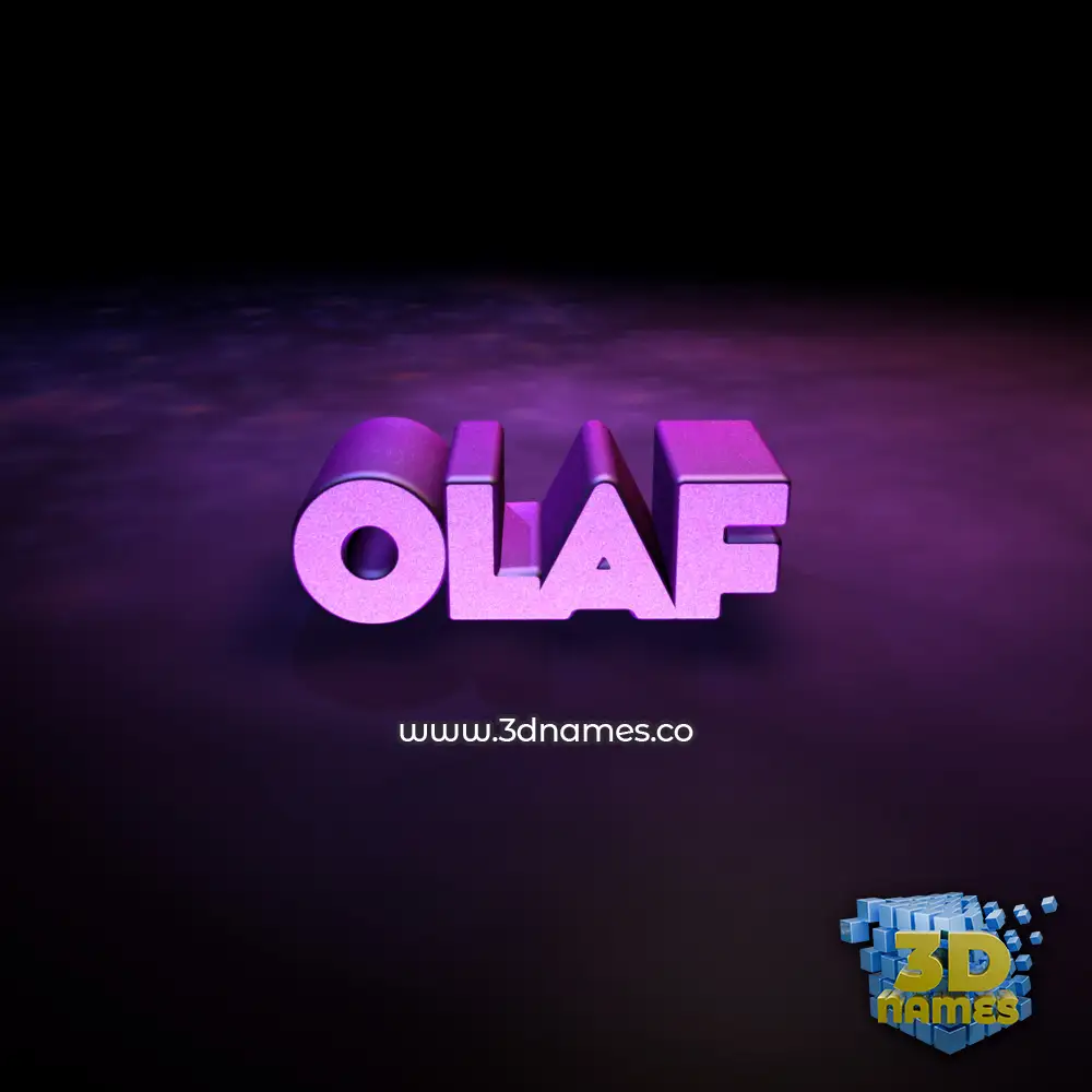 olaf in Big Purple style - 3D name wallpaper