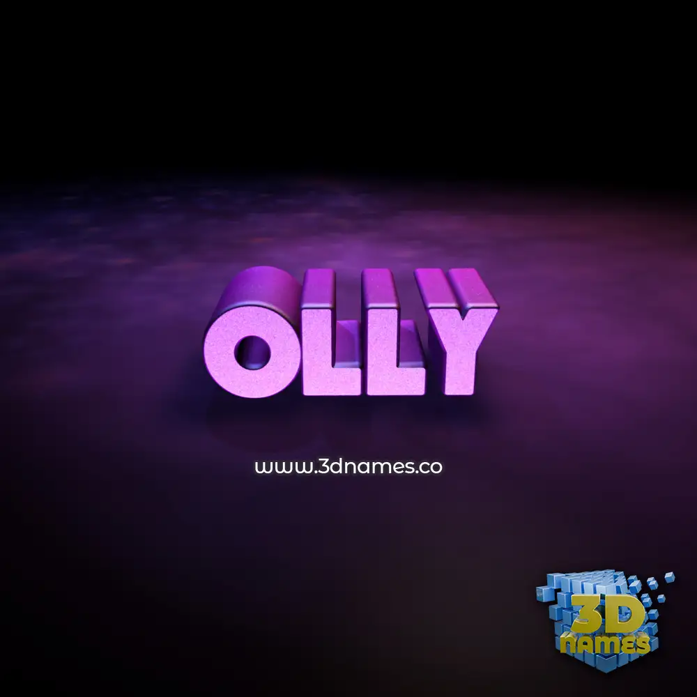 olly in Big Purple style - 3D name wallpaper