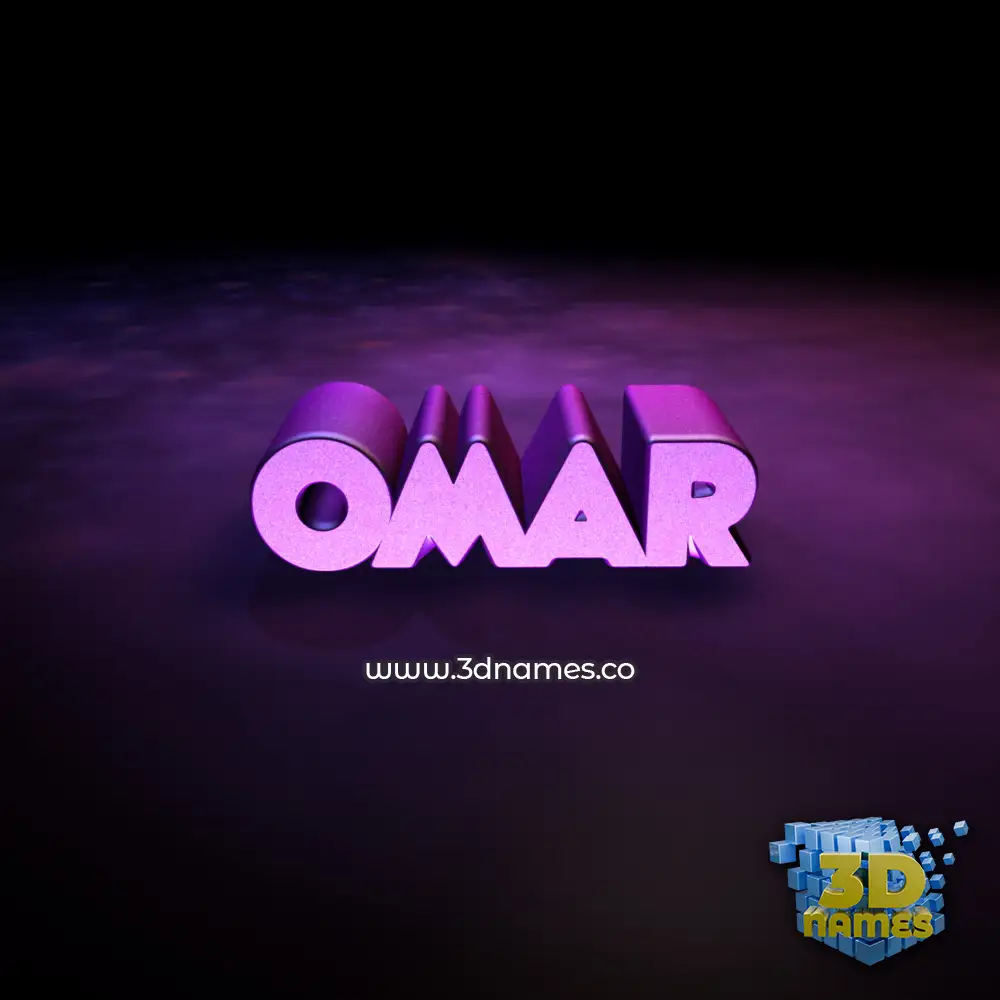 omar in Big Purple style - 3D name wallpaper