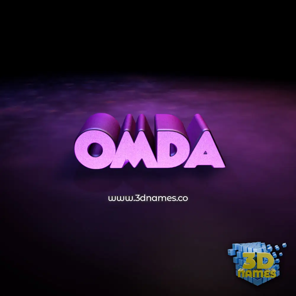 omda in Big Purple style - 3D name wallpaper