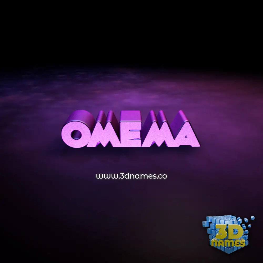 omema in Big Purple style - 3D name wallpaper