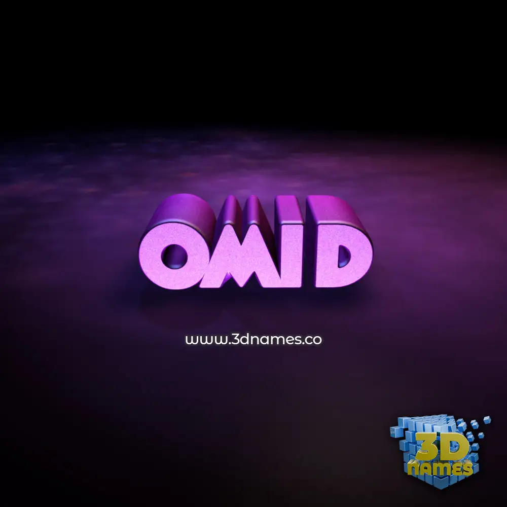 omid in Big Purple style - 3D name wallpaper