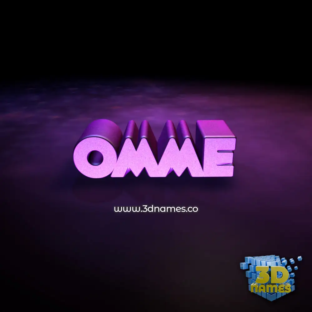 omme in Big Purple style - 3D name wallpaper