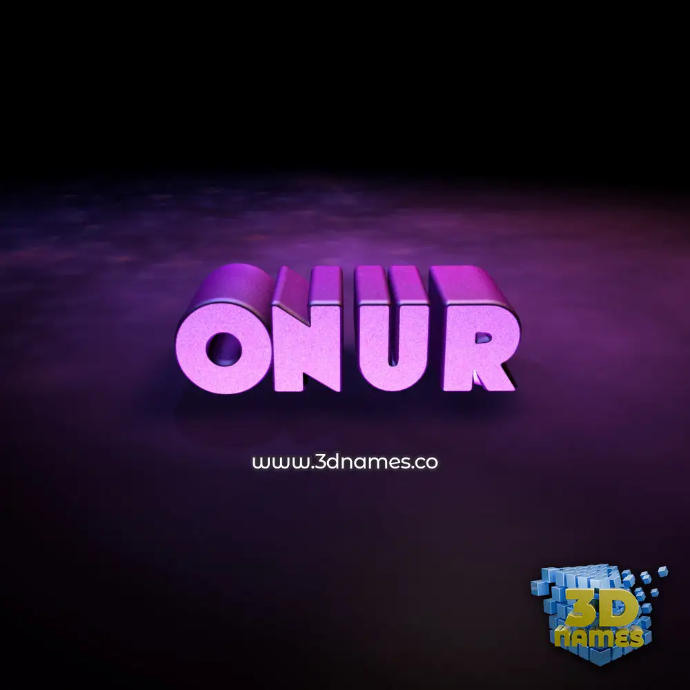 onur in Big Purple style - 3D name wallpaper