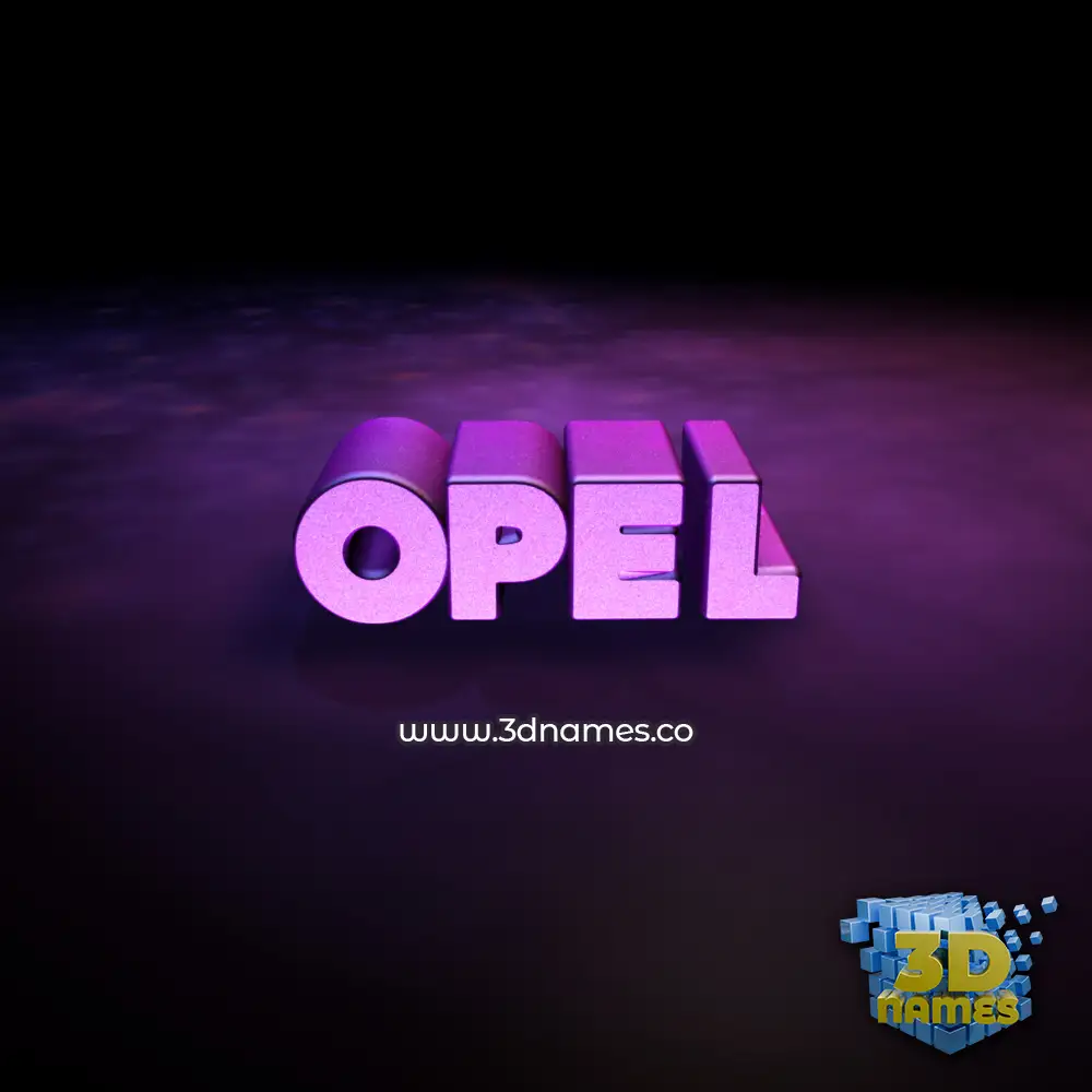 opel in Big Purple style - 3D name wallpaper