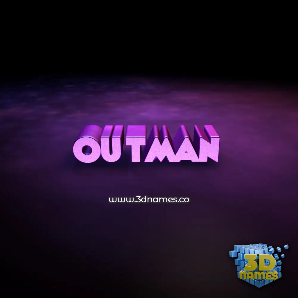 outman in Big Purple style - 3D name wallpaper