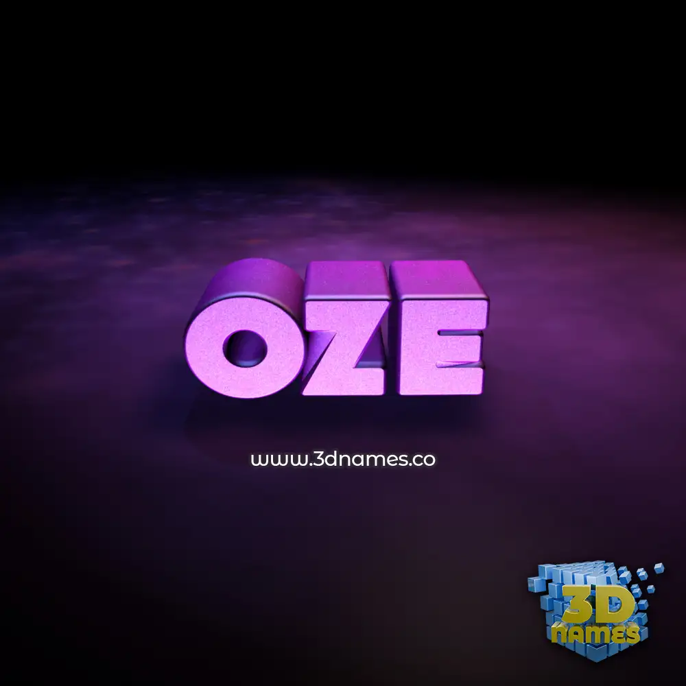 oze in Big Purple style - 3D name wallpaper