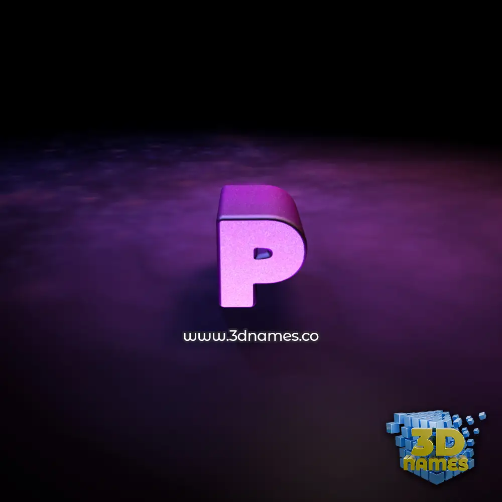 p in Big Purple style - 3D name wallpaper