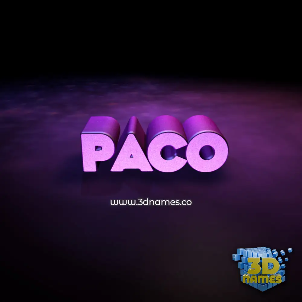 paco in Big Purple style - 3D name wallpaper