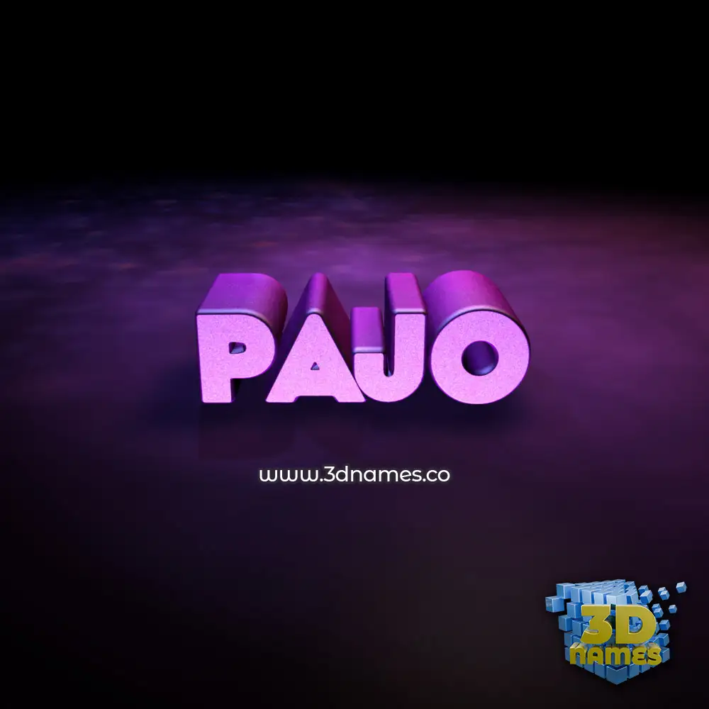 pajo in Big Purple style - 3D name wallpaper