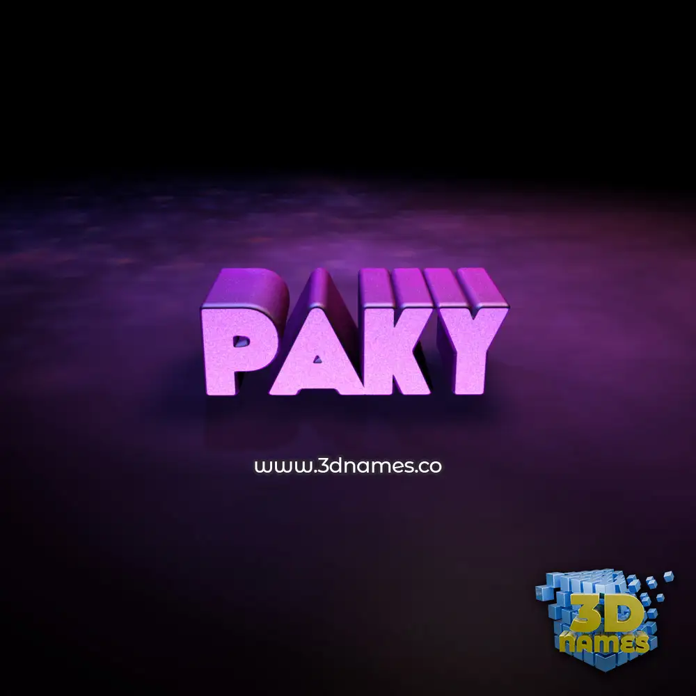 paky in Big Purple style - 3D name wallpaper