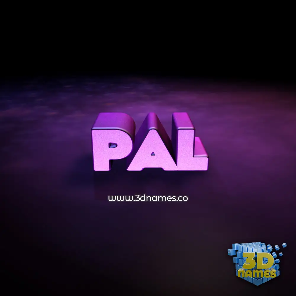 pal in Big Purple style - 3D name wallpaper