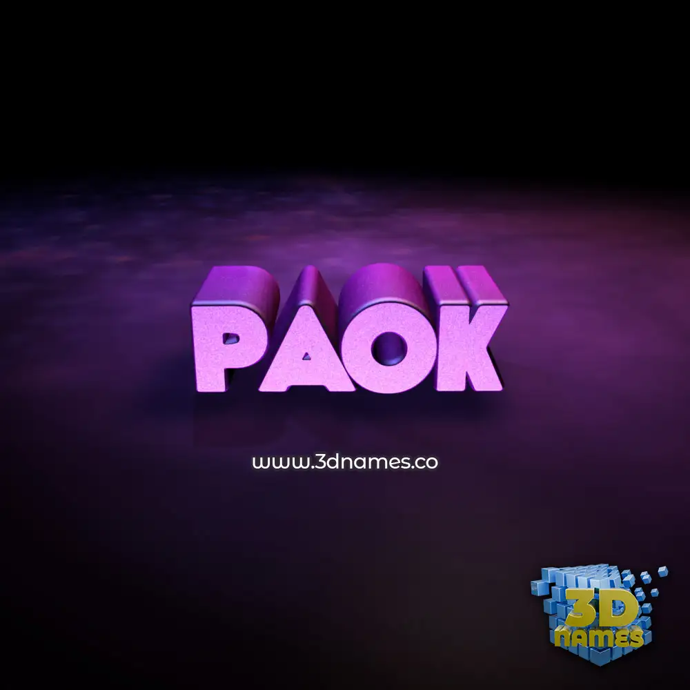 paok in Big Purple style - 3D name wallpaper