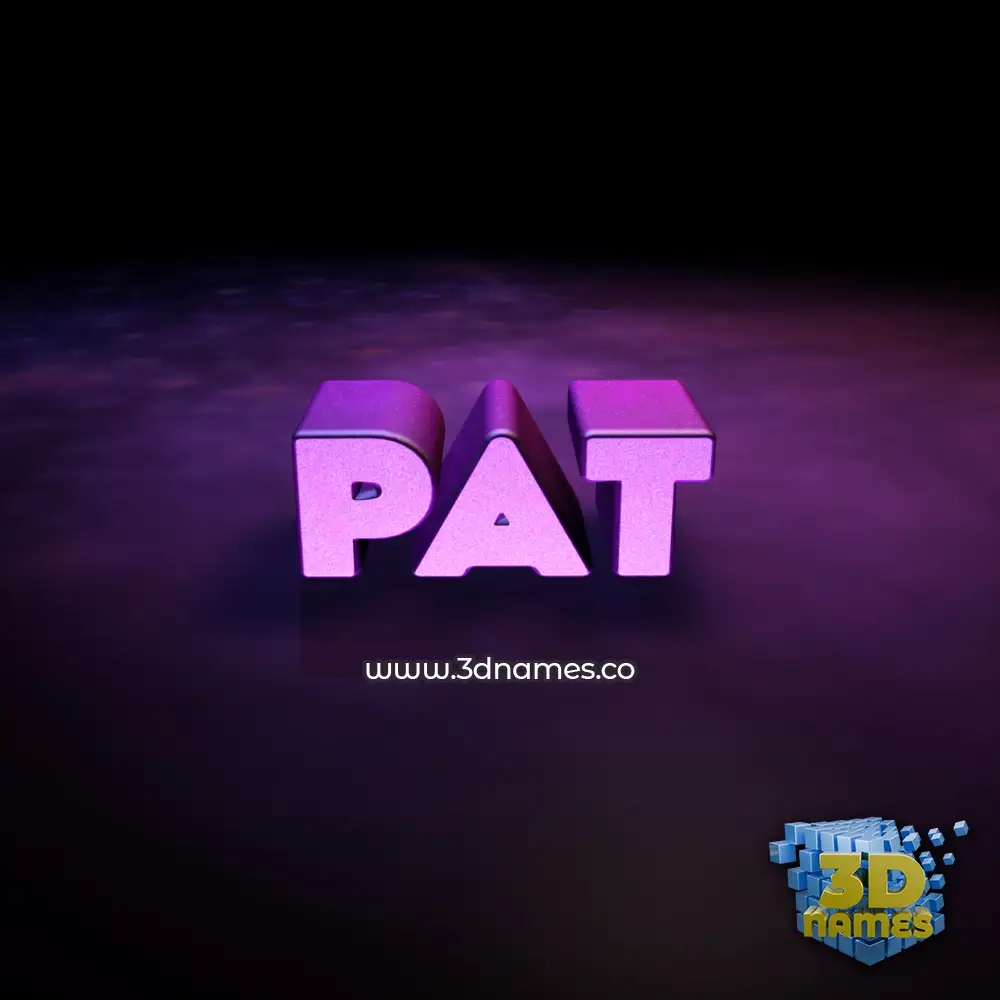 pat in Big Purple style - 3D name wallpaper