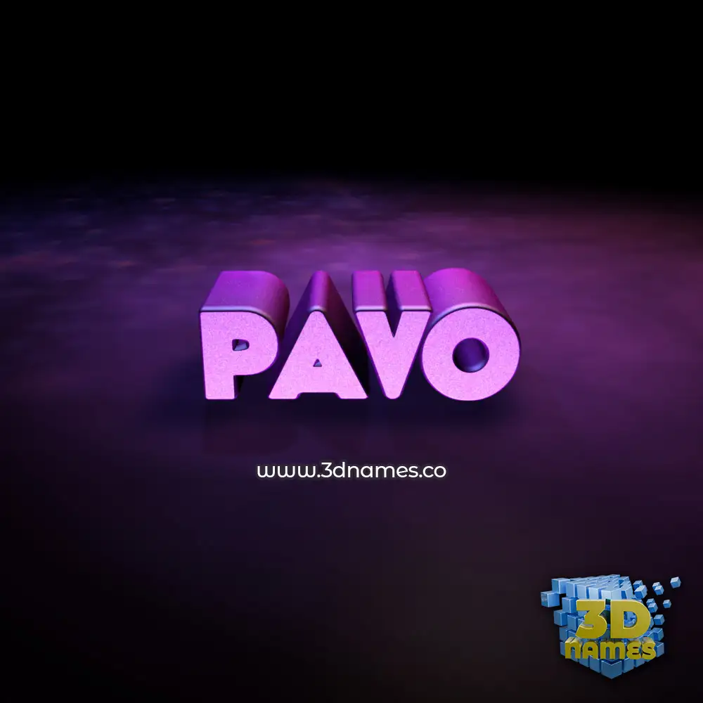 pavo in Big Purple style - 3D name wallpaper
