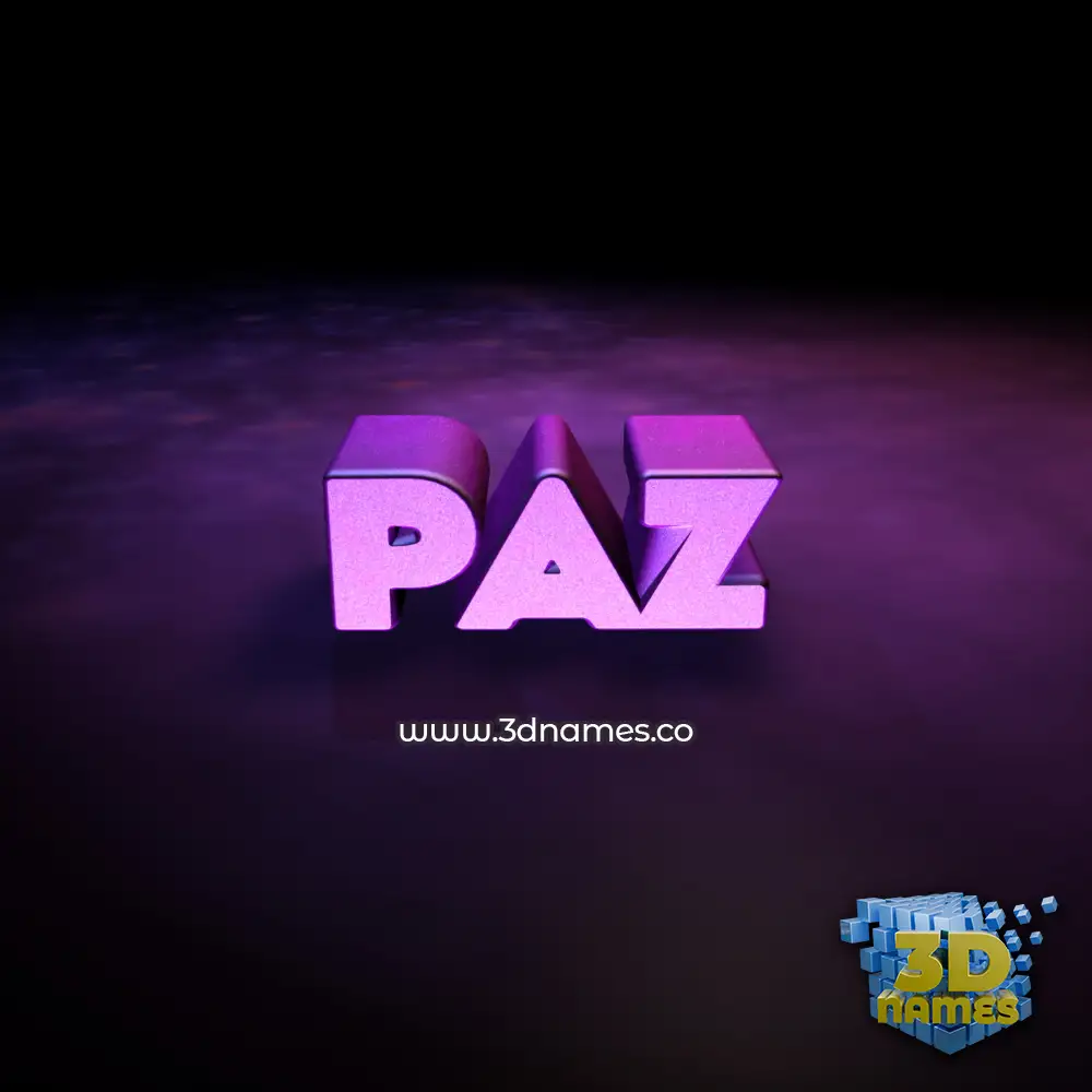 paz in Big Purple style - 3D name wallpaper