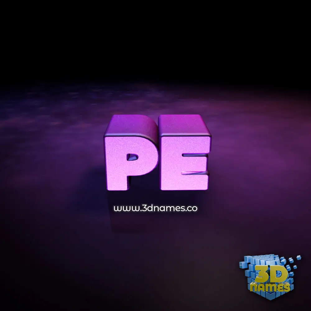 pe in Big Purple style - 3D name wallpaper