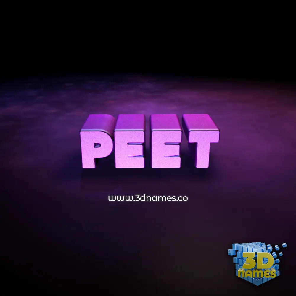peet in Big Purple style - 3D name wallpaper