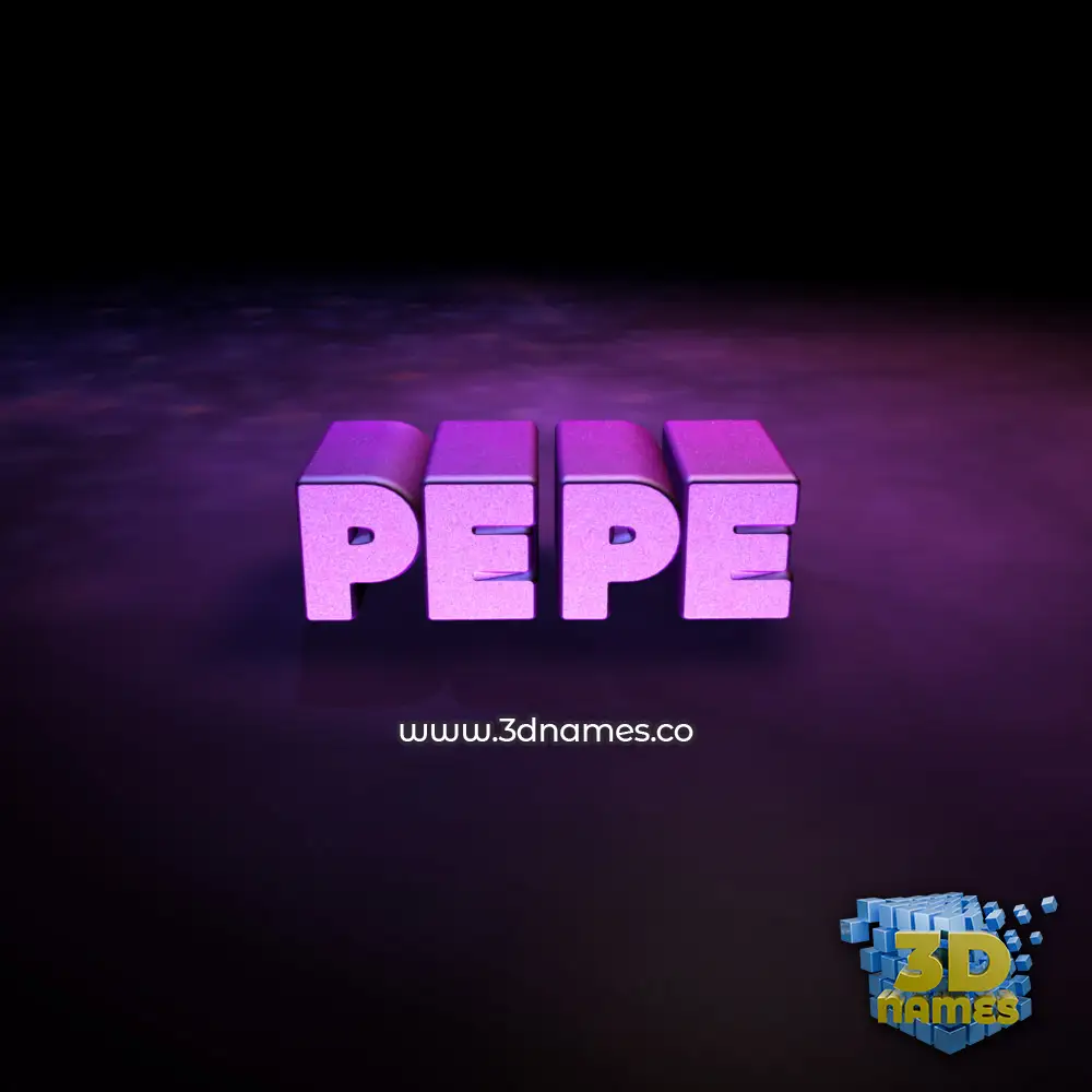 pepe in Big Purple style - 3D name wallpaper
