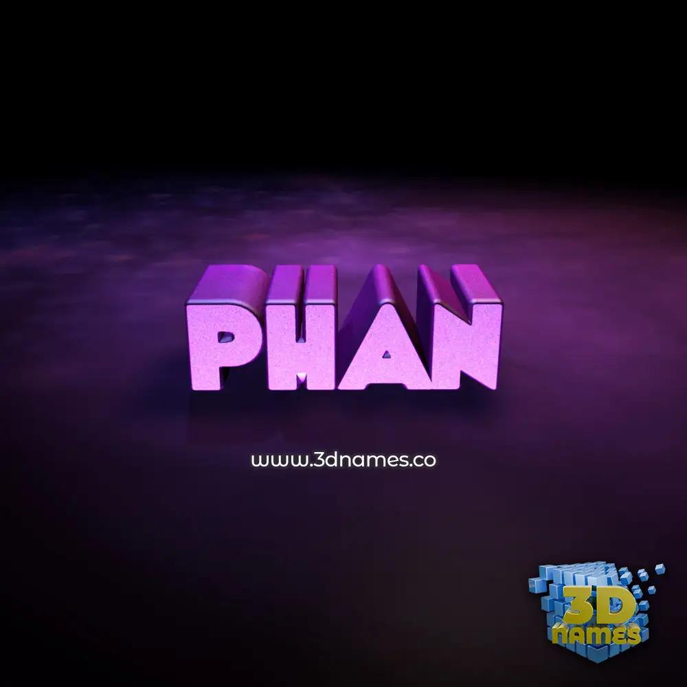 phan in Big Purple style - 3D name wallpaper