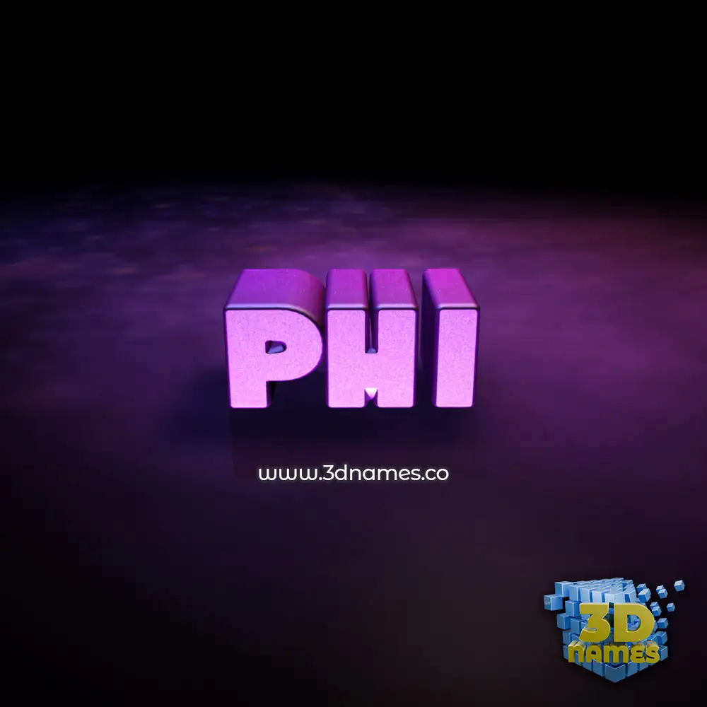 phi in Big Purple style - 3D name wallpaper