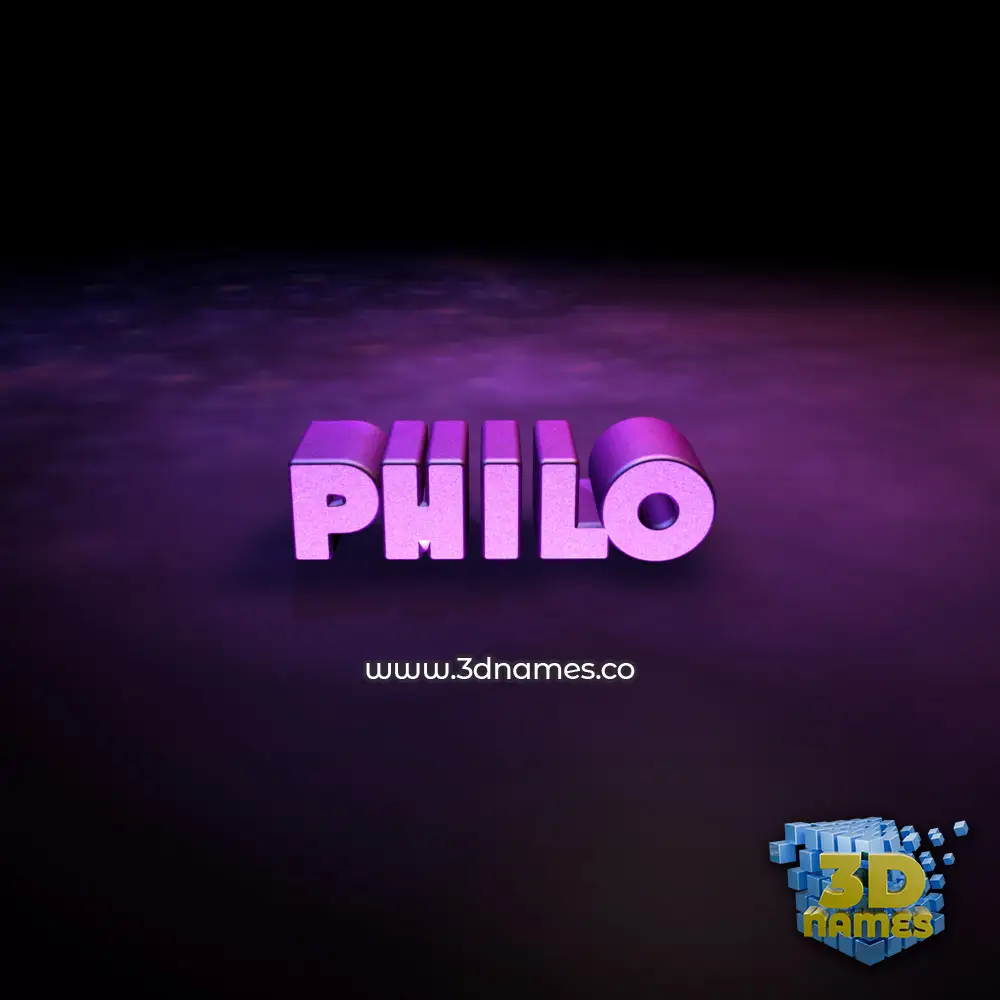 philo in Big Purple style - 3D name wallpaper