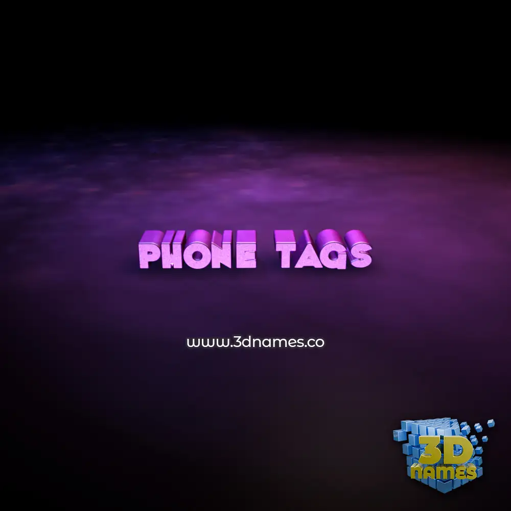 phone tags in Big Purple style - 3D name wallpaper