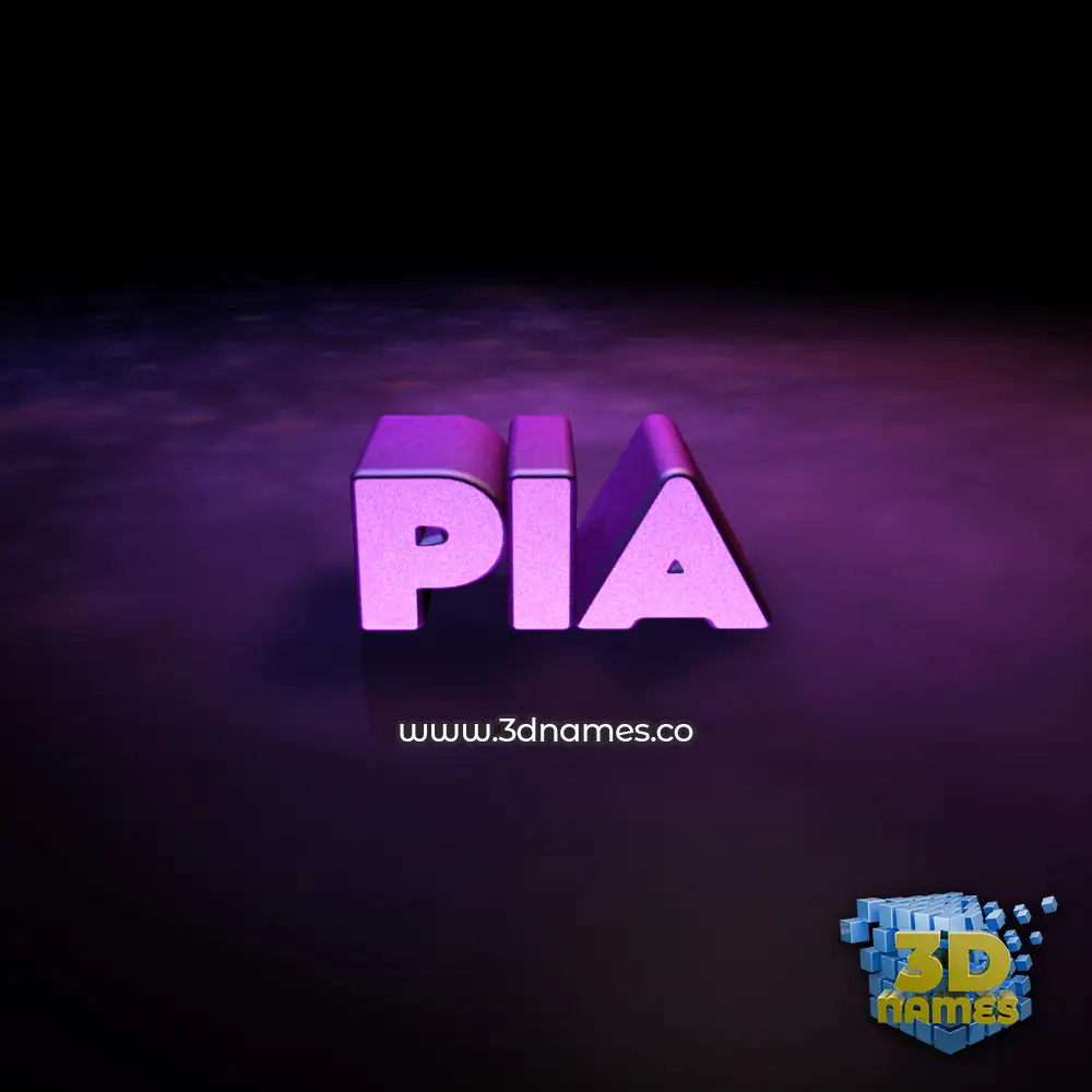 pia in Big Purple style - 3D name wallpaper