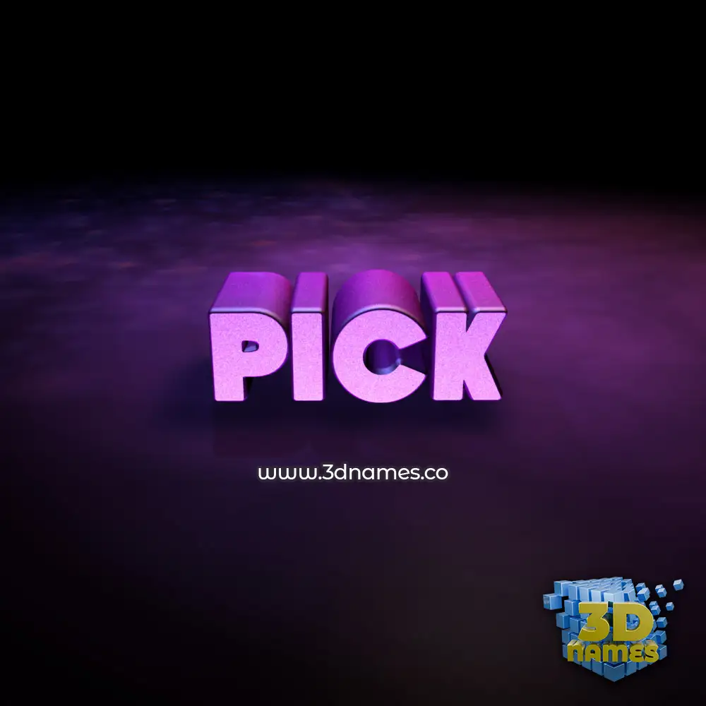 pick in Big Purple style - 3D name wallpaper
