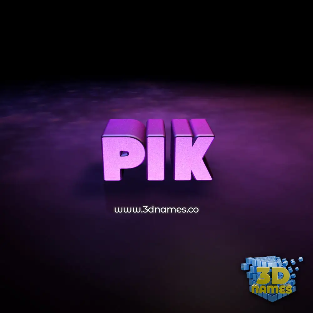 pik in Big Purple style - 3D name wallpaper