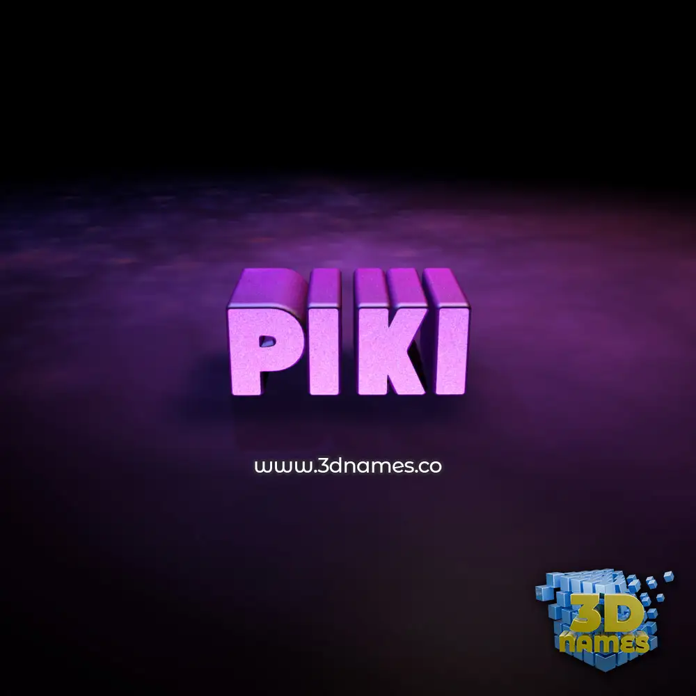 piki in Big Purple style - 3D name wallpaper