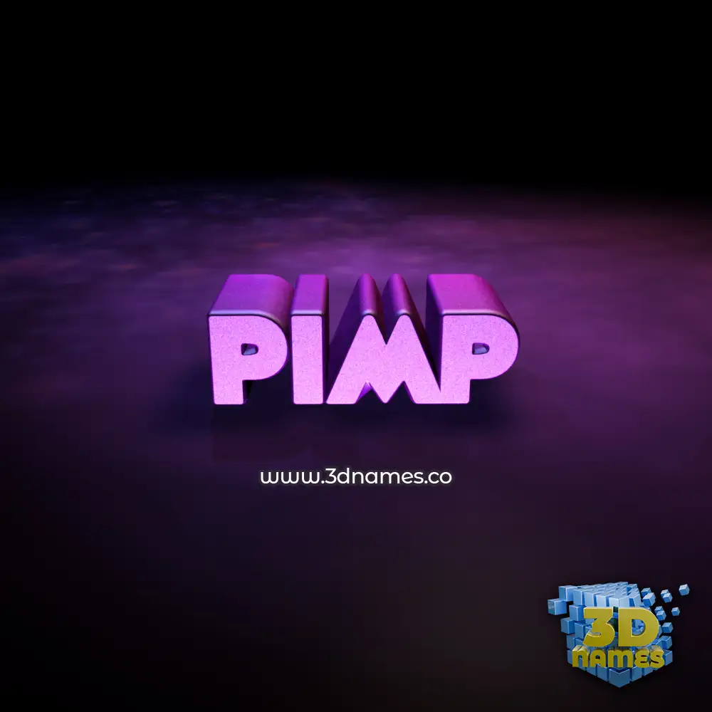 pimp in Big Purple style - 3D name wallpaper