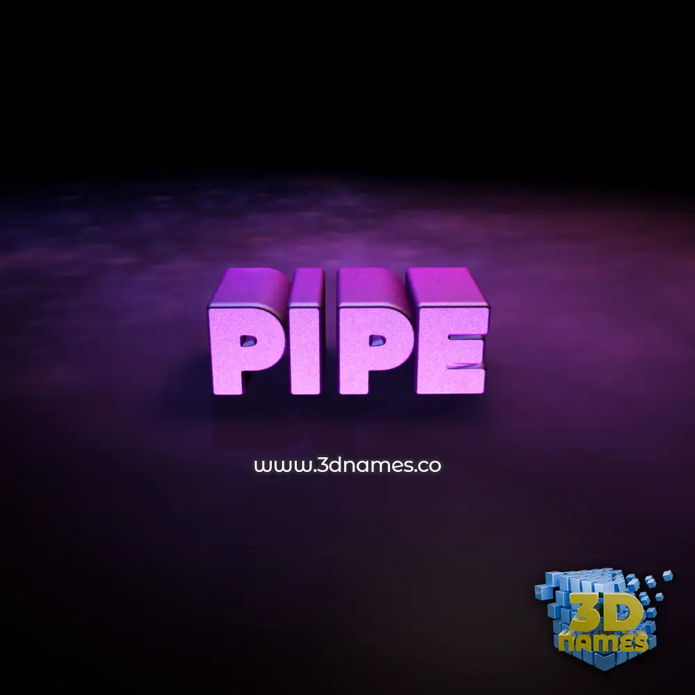 pipe in Big Purple style - 3D name wallpaper