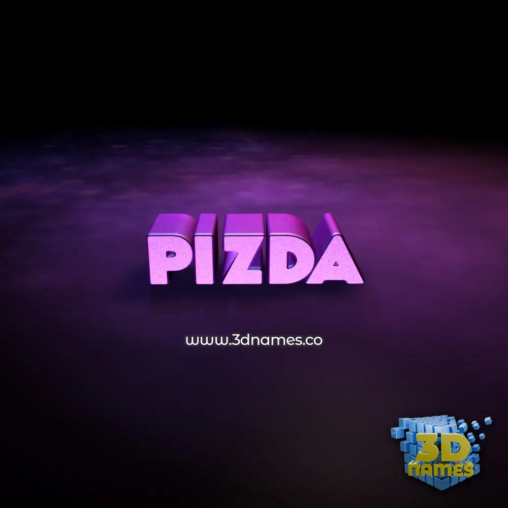 pizda in Big Purple style - 3D name wallpaper