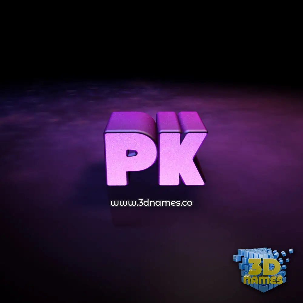 pk in Big Purple style - 3D name wallpaper