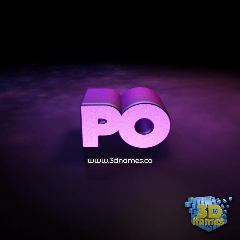 po in Big Purple style - 3D name wallpaper