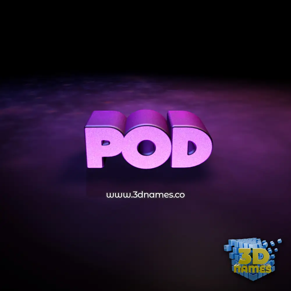 pod in Big Purple style - 3D name wallpaper