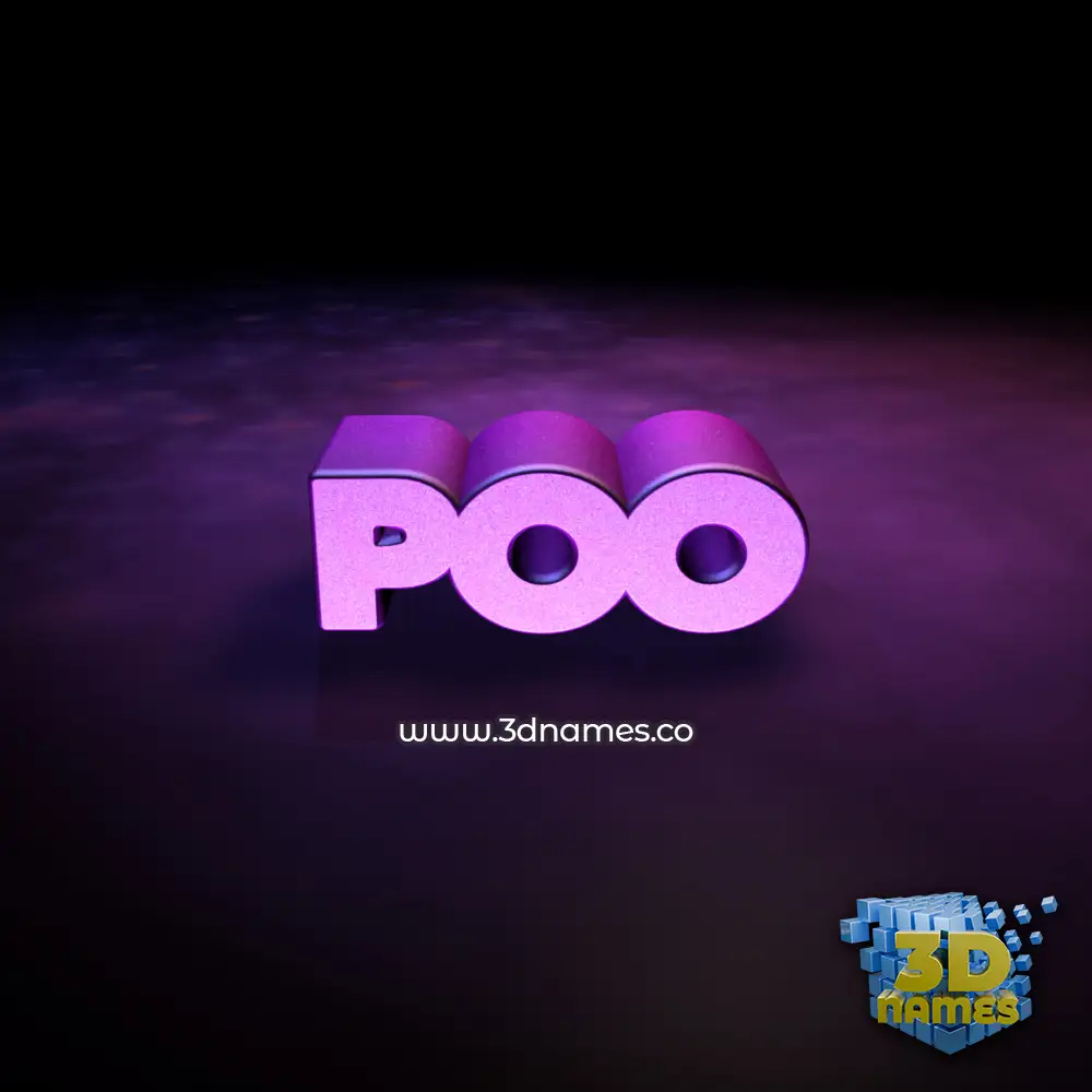 poo in Big Purple style - 3D name wallpaper